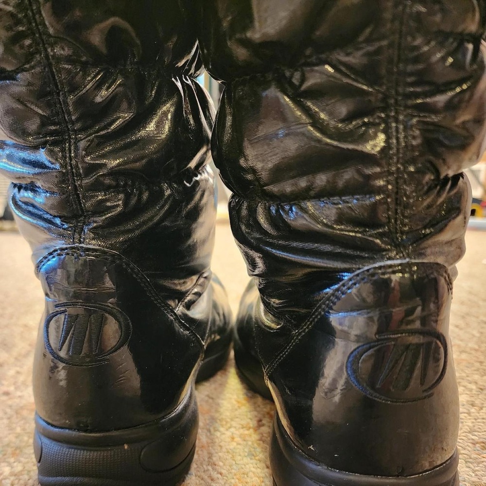 Tecnica Juliette High WS Black Patent Quilted Faux Fur Snow Boots Womens 8 - Picture 2 of 5